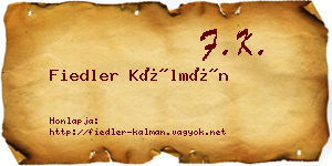 Fiedler Kálmán névjegykártya